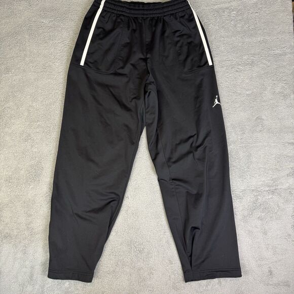 S Jordan Pants‎ Mens L Black Tapered Leg Athletic Elastic Waist Gym Basketball - Picture 1 of 11